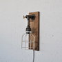 Opviq Lámpara de pared de madera maciza Madera y Negro